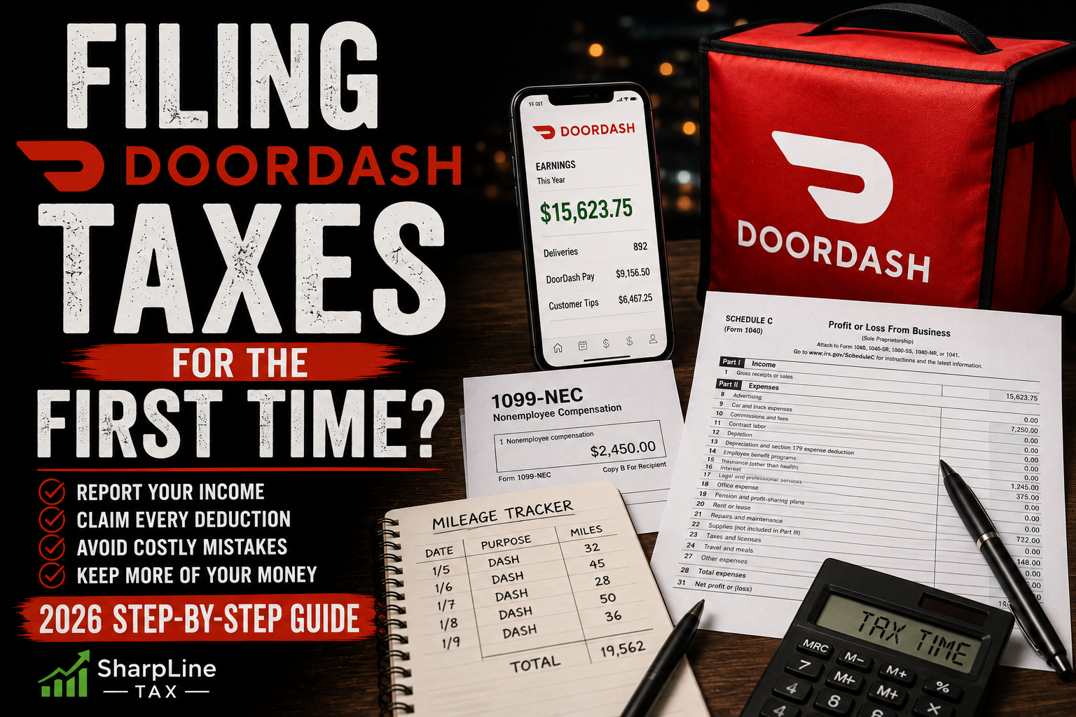 How to File DoorDash Taxes for the First Time (2026 Step-by-Step Guide)