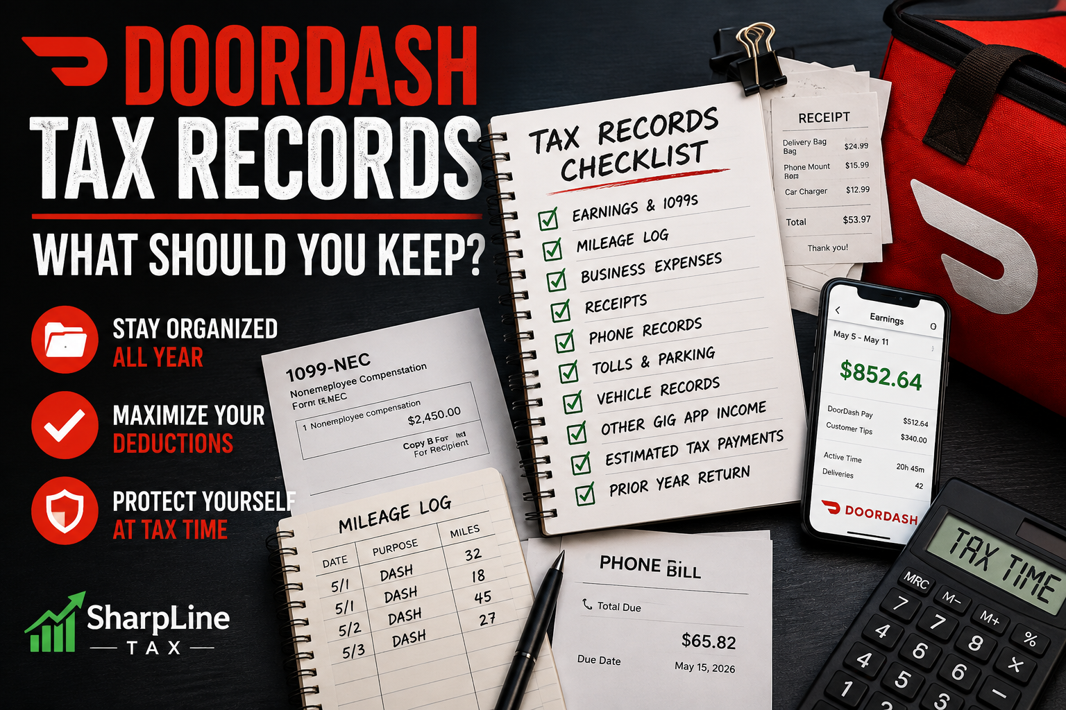 What Records Should DoorDash Drivers Keep for Taxes? (2026 Checklist)