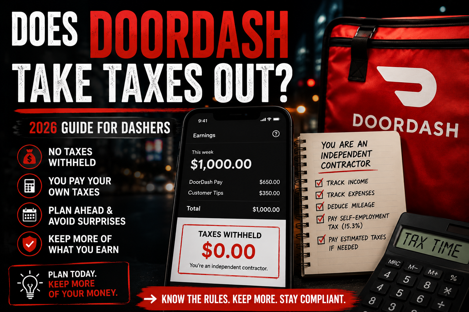 Does DoorDash Take Taxes Out of Your Pay? (2026 Guide)
