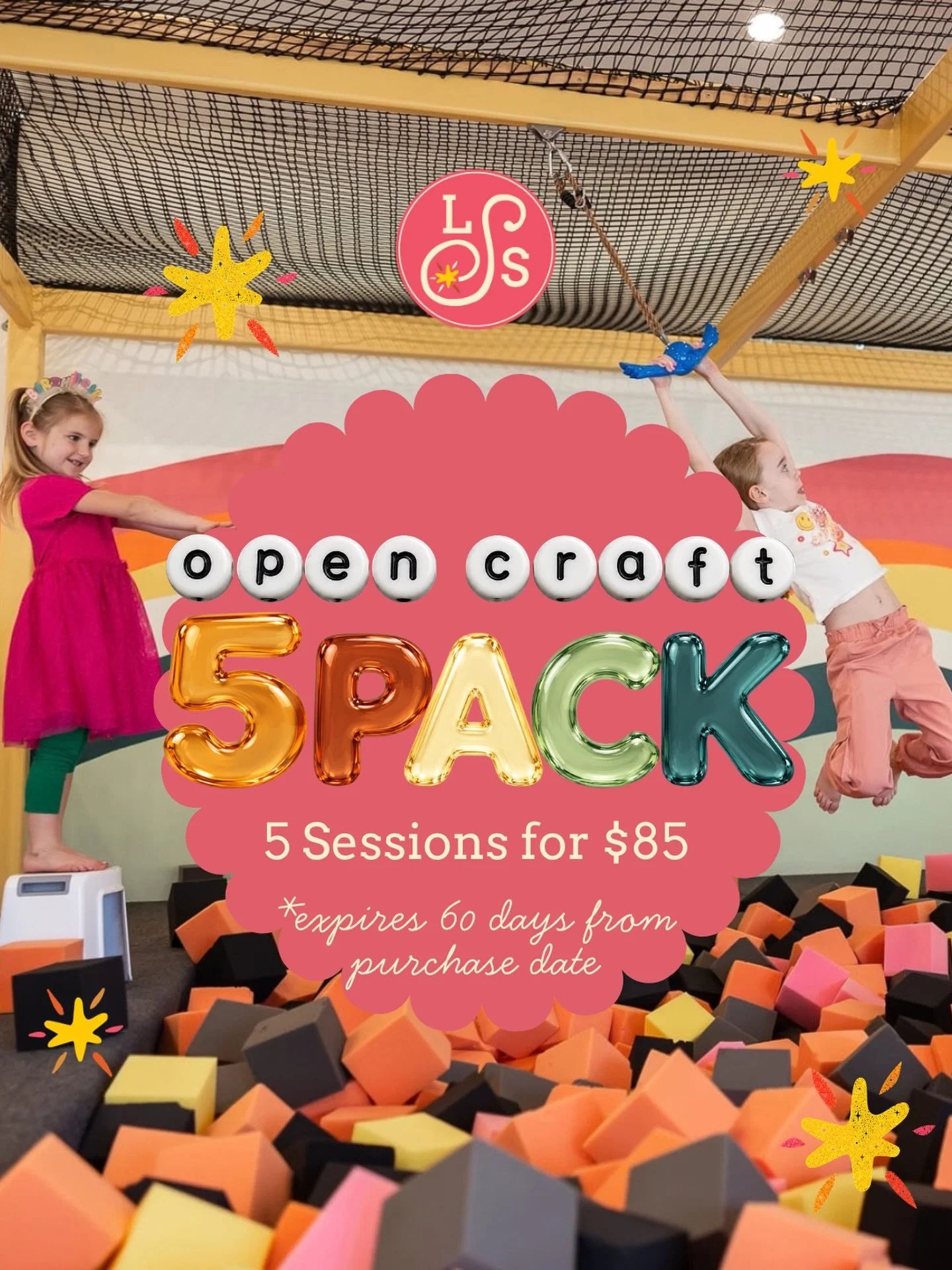 New Open Craft + Play times are here! ✨🎨

We added even more chances to come create, play + add a little spark to your week:

Sunday 2&ndash;4 PM
Tuesday 4&ndash;5:30 PM
Wednesday 4&ndash;5:30 PM

And now you can grab a 5-pack for $85 and use it for