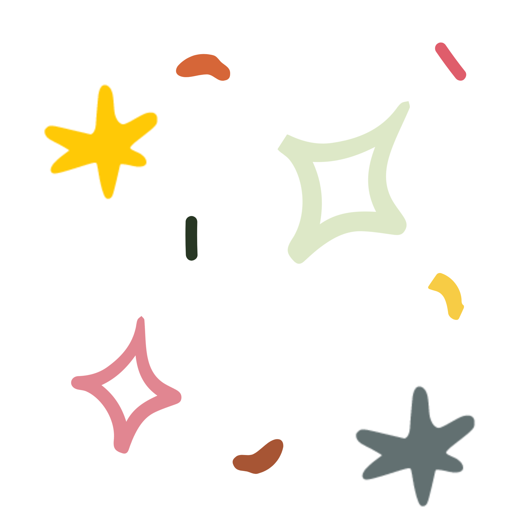 A digital illustration of a red arrow pointing upwards with a yellow star on the left side and additional arrows pointing in various directions, with some arrows colored red, brown, green, and gray.