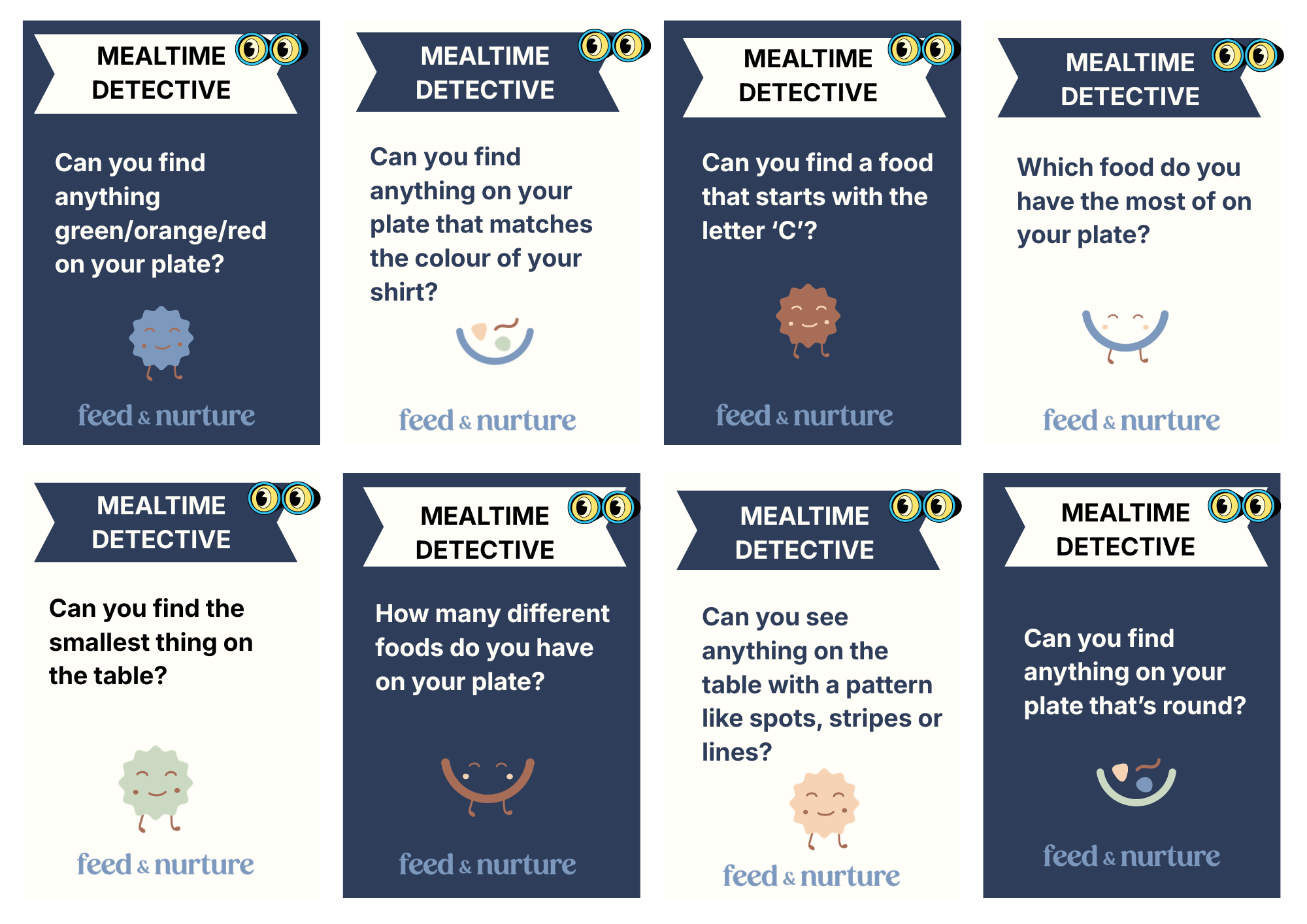 Meal time talk cards - Meal time detectives!
