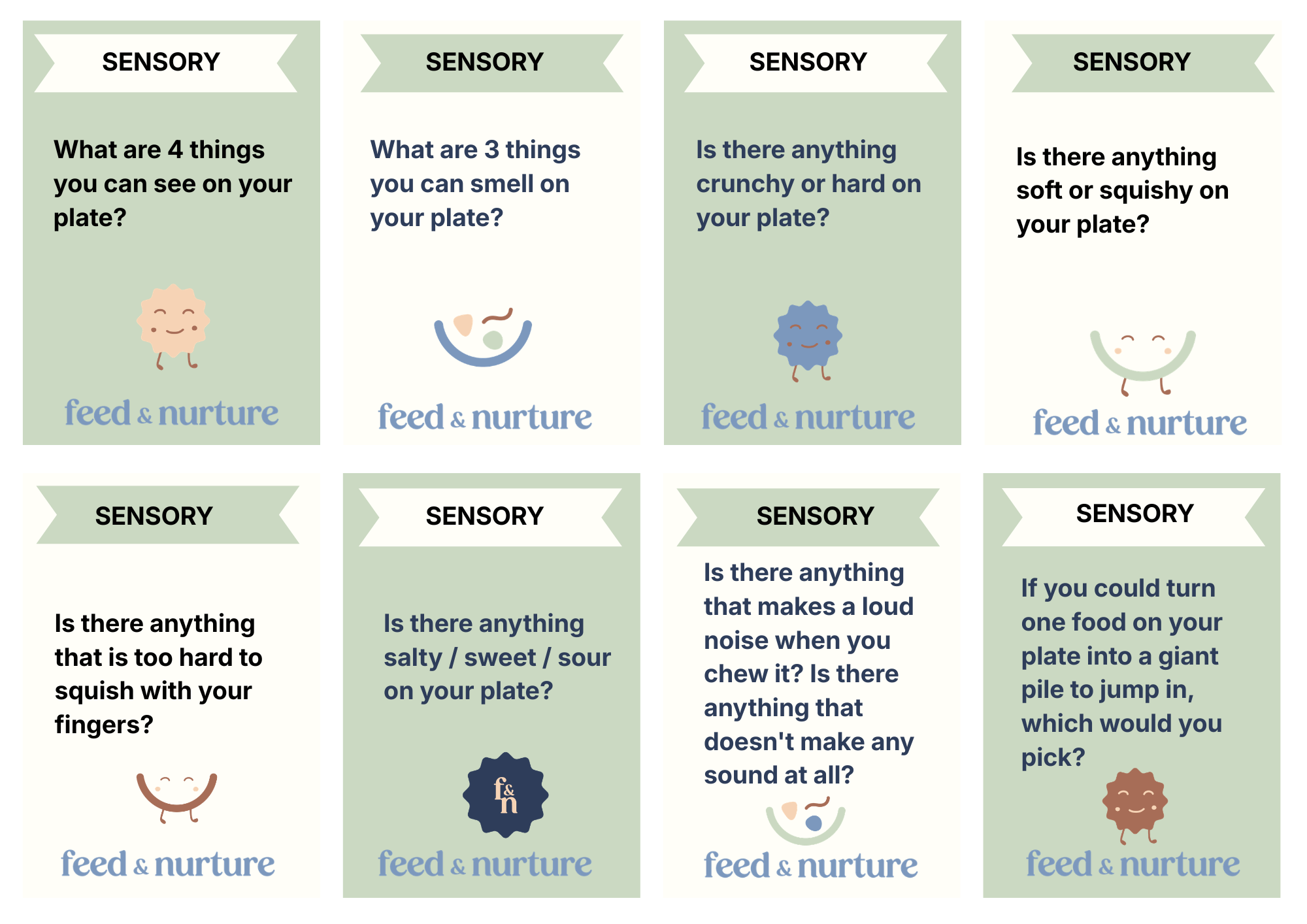 Meal time talk cards - Sensory