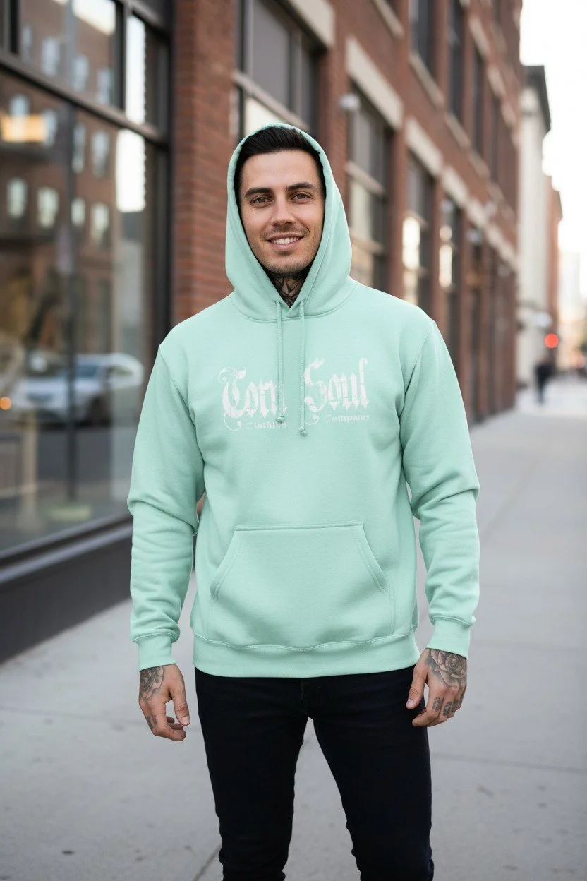 TORN IN TWO HOODED PULLOVER