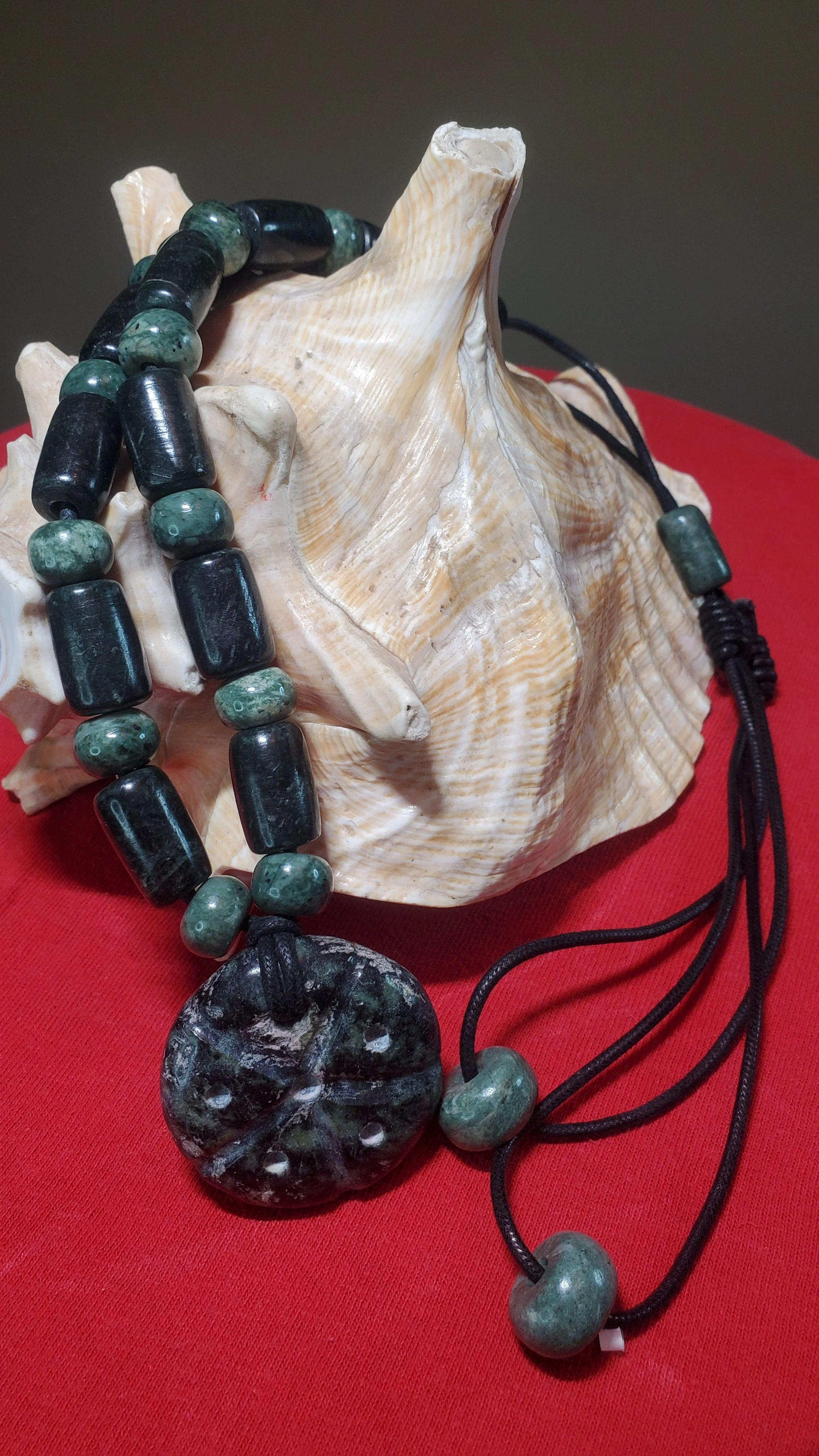 Chalchihuitl Cozcatzin — Manzano & Serpentina Jade Necklace with Hikuri Pendant — One of a Kind 2.jpg