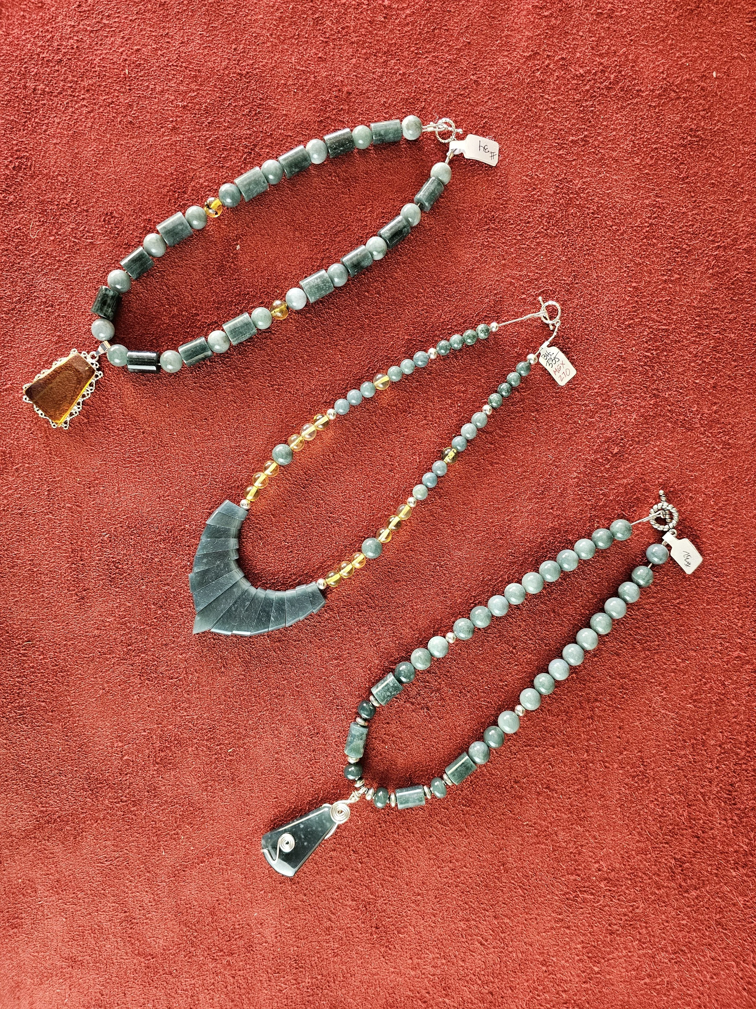 Authentic jade bead necklace, genuine Mexihca indigenous jade jewelry from Chiapas Mexico, papalotlclothing.com