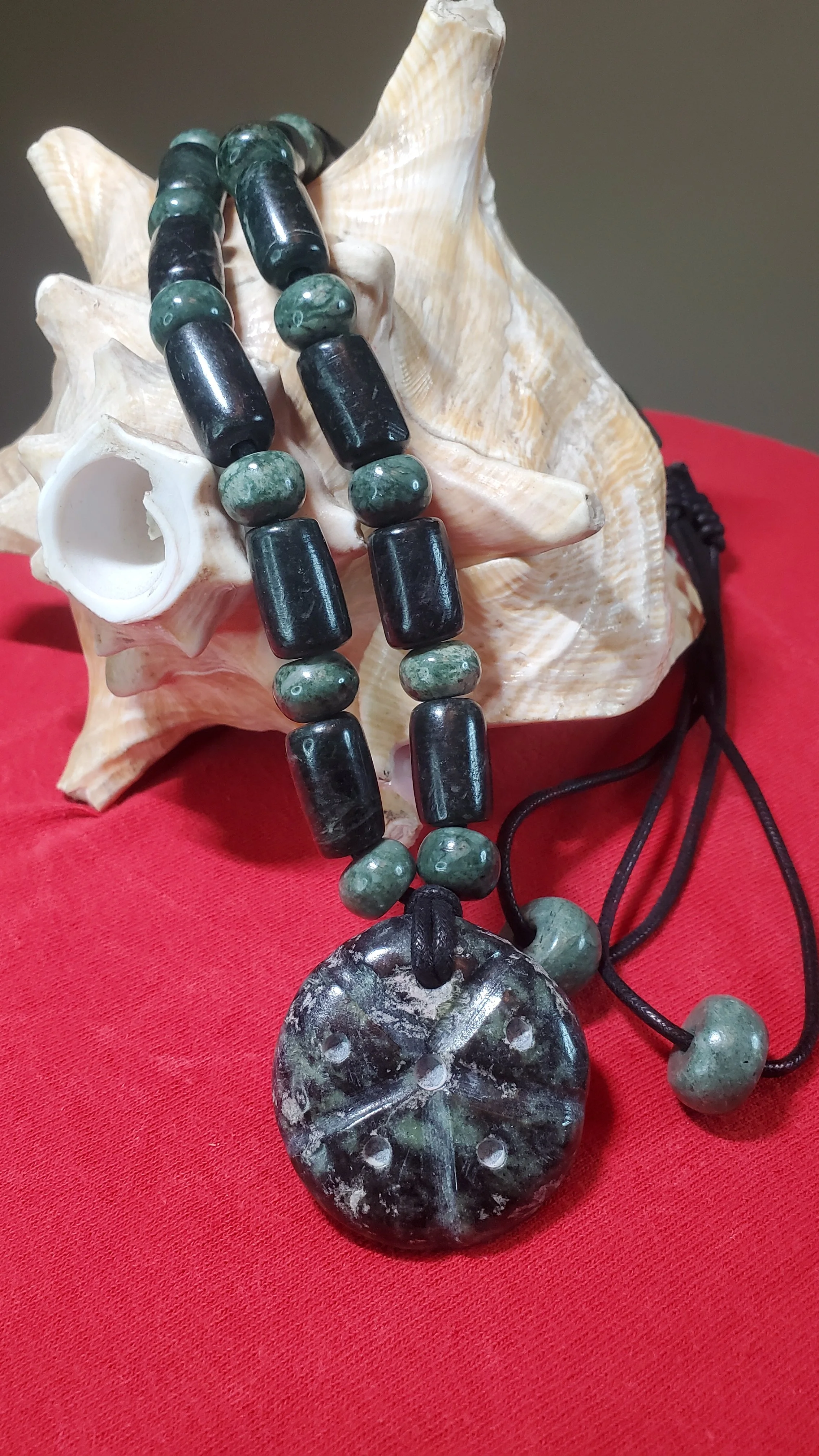 Chalchihuitl Cozcatzin — Manzano & Serpentina Jade Necklace with Hikuri Pendant — One of a Kind 5.jpg