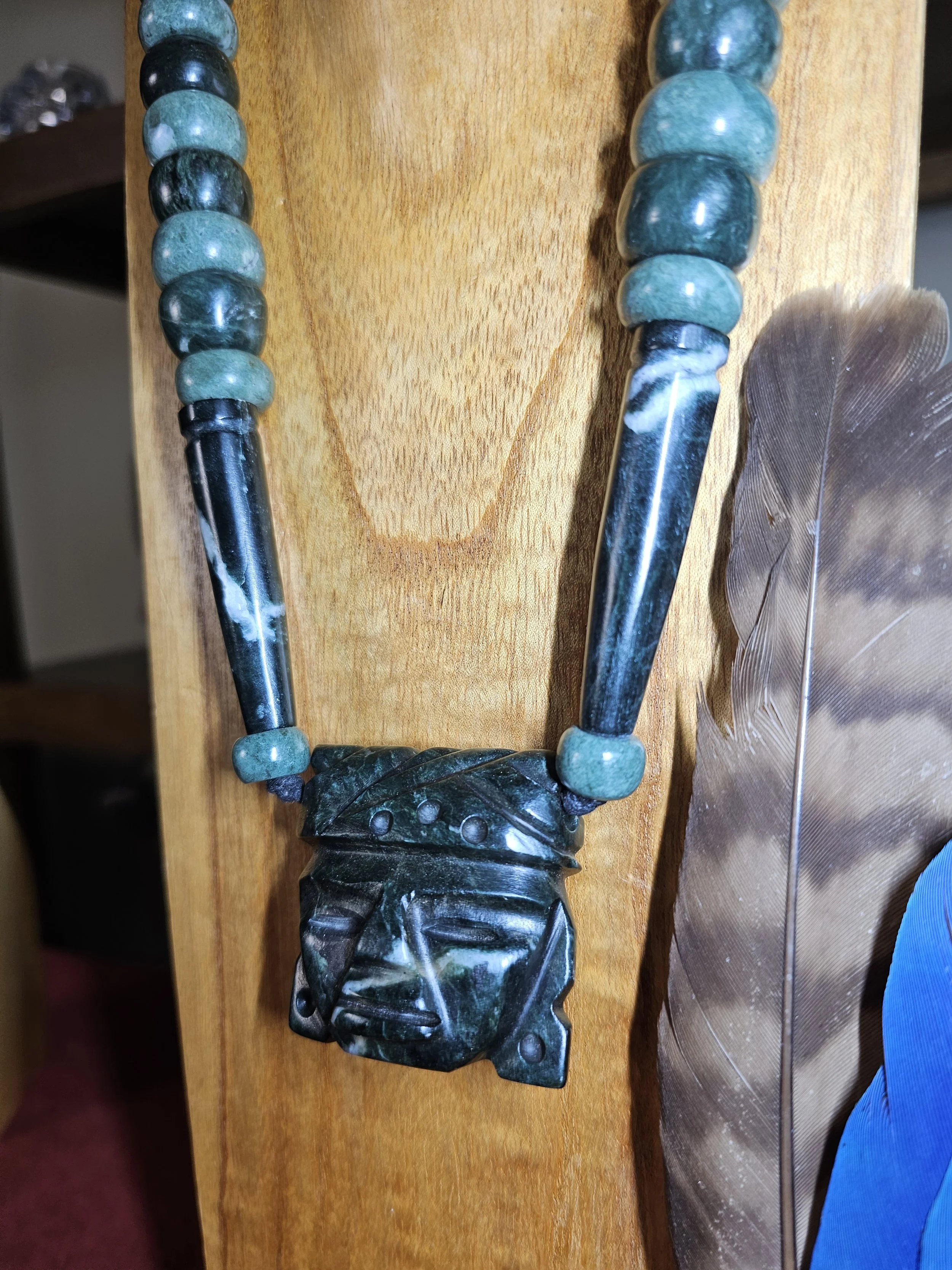 SERPENTINA JADE W TEOTIHUACAN FACE NECKLACE 3.jpg