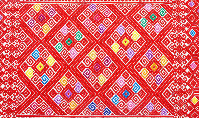 Tzotzil Mayan Rhomboid or cosmic triangle that represents the universe, the sun in the center, the four directions, and the edges representing time and space