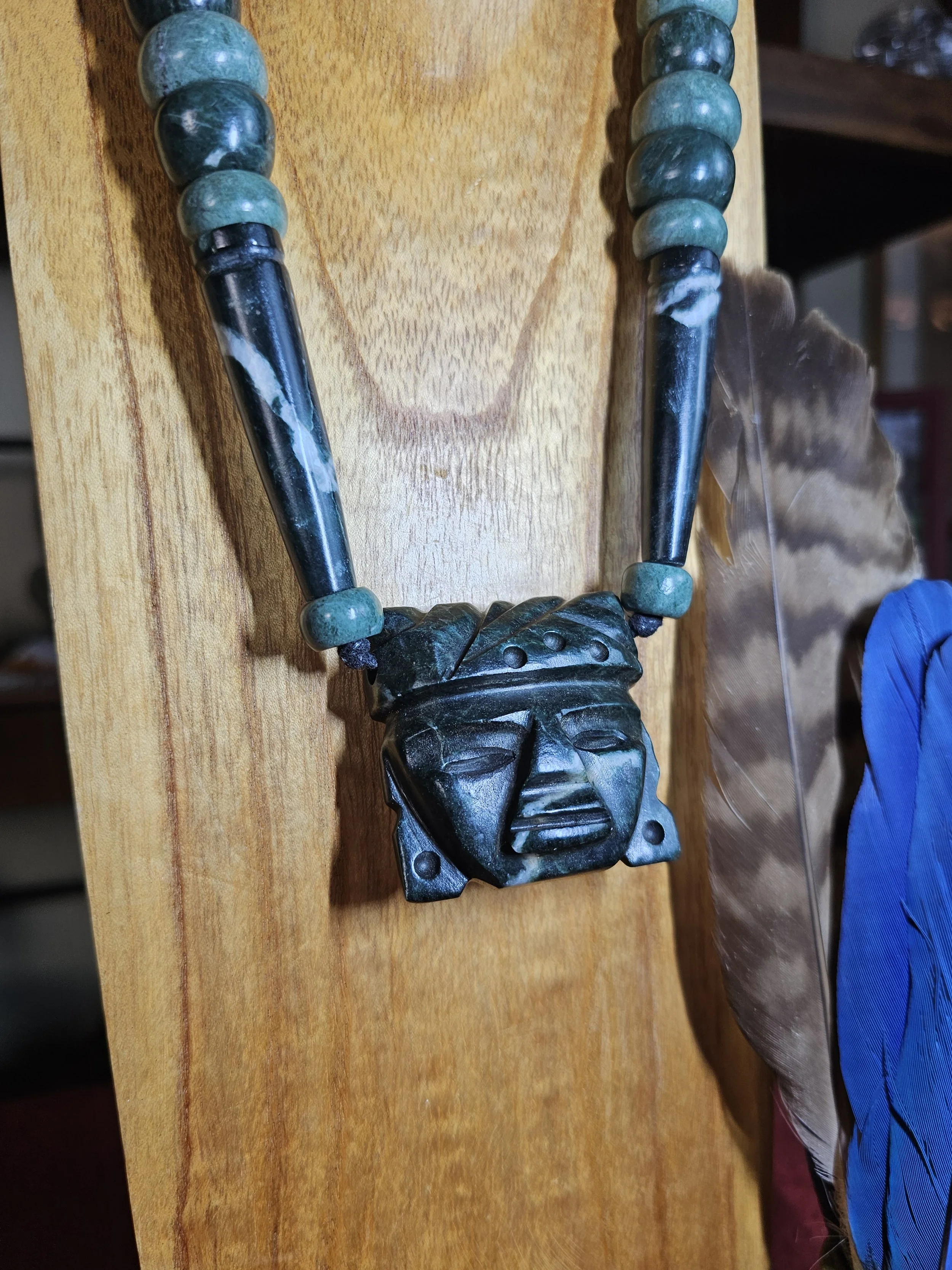 SERPENTINA JADE W TEOTIHUACAN FACE NECKLACE 4.jpg