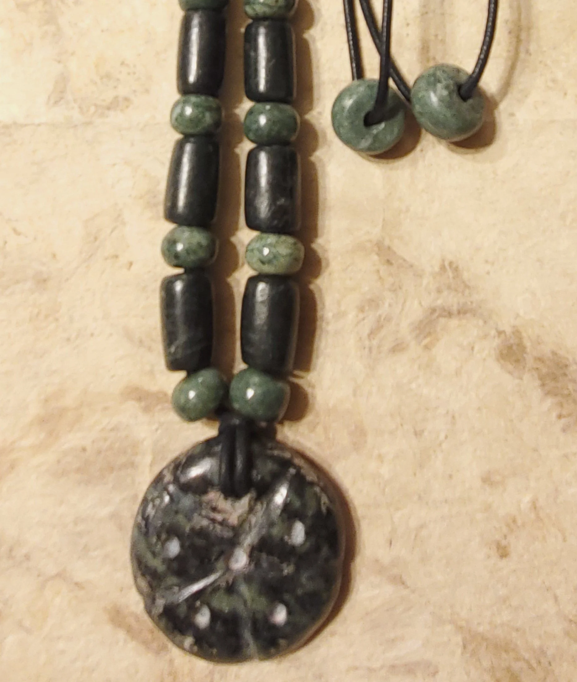 Chalchihuitl Cozcatzin — Manzano & Serpentina Jade Necklace with Hikuri Pendant — One of a Kind 7.jpg