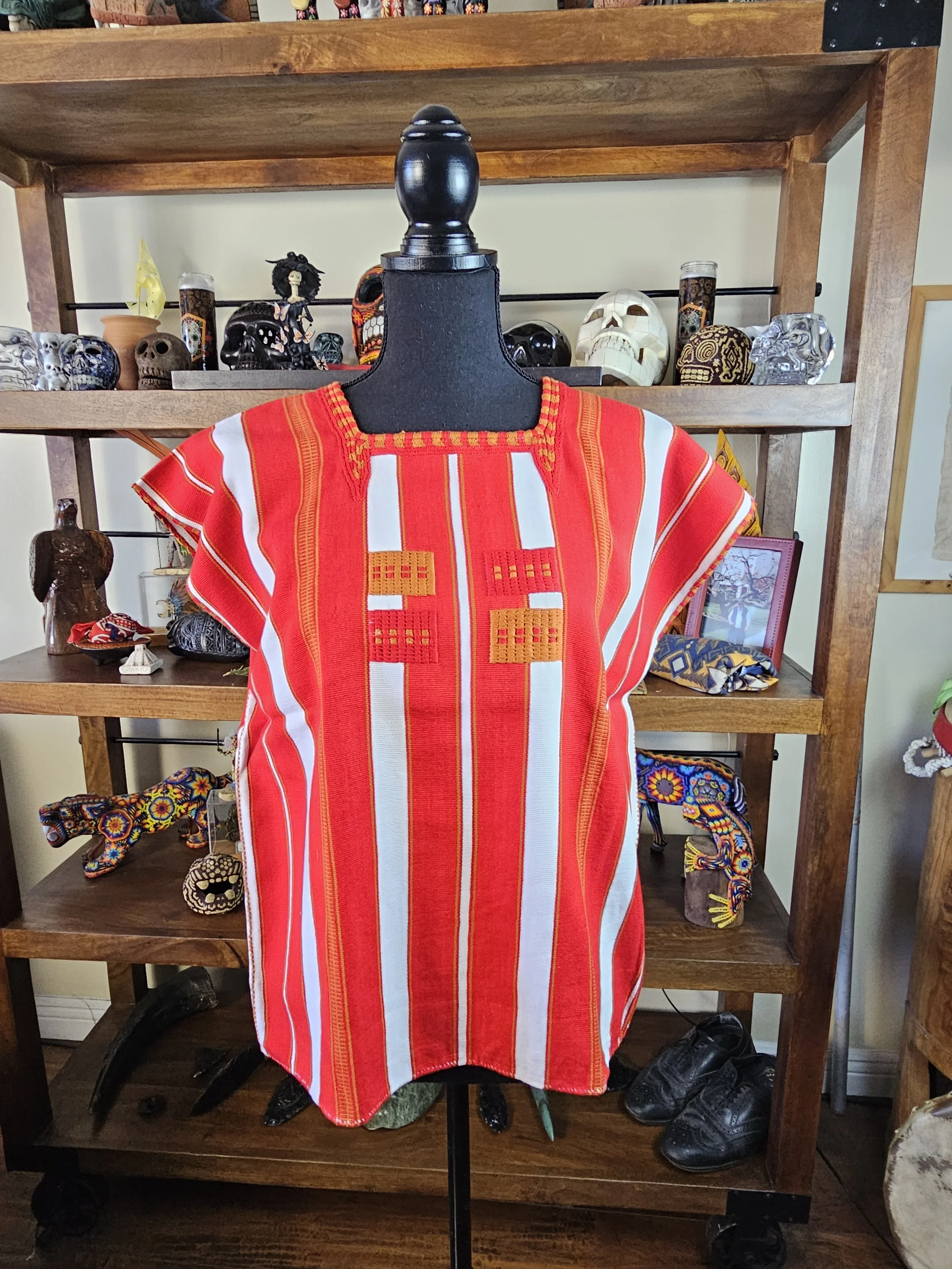 Red Striped Oxchuc Huipil