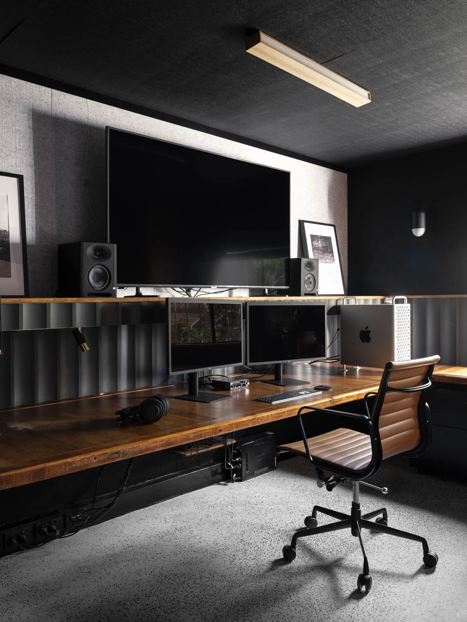 Podcast C sound-treated studio with Shure SM7B microphones and recording equipment at Citadel Sydney