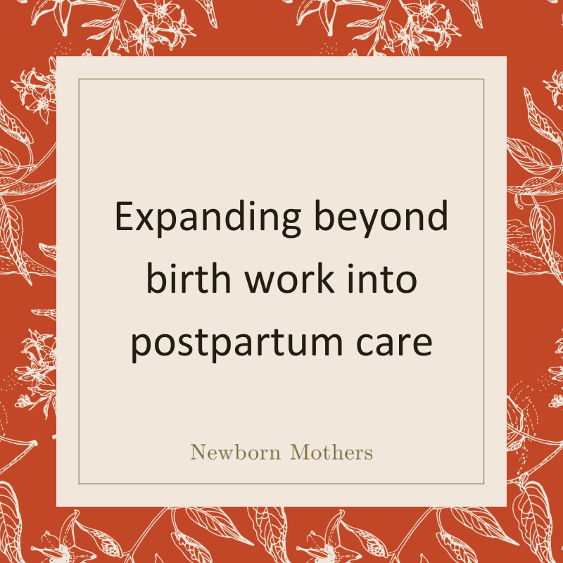 Expanding beyond birth work into postpartum care