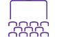 Icon of a computer monitor with a group of people on the screen, representing a virtual meeting or online conference.