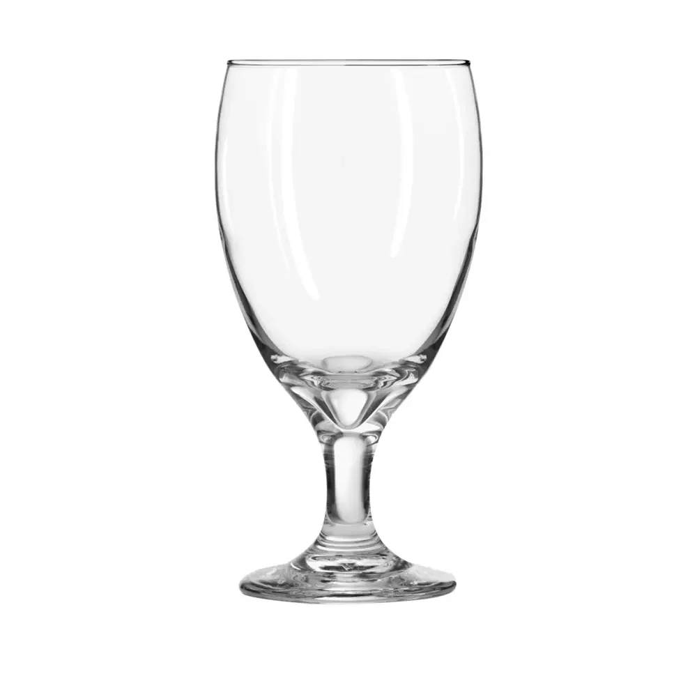 Clear empty glass on a white background.