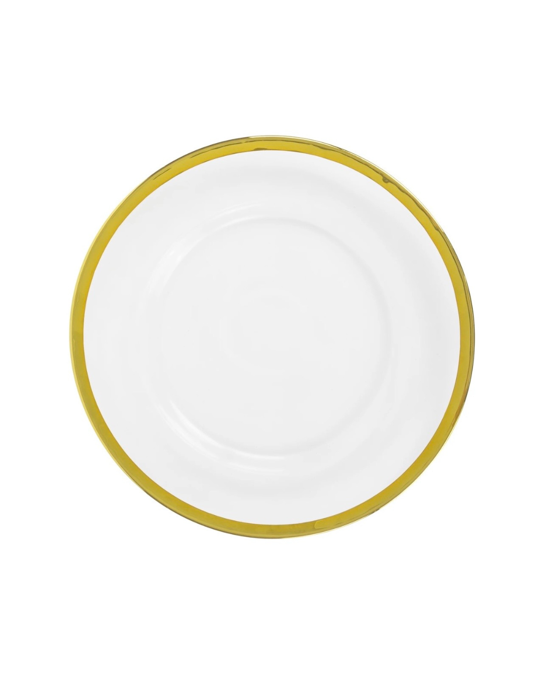 White plate with a yellow rim