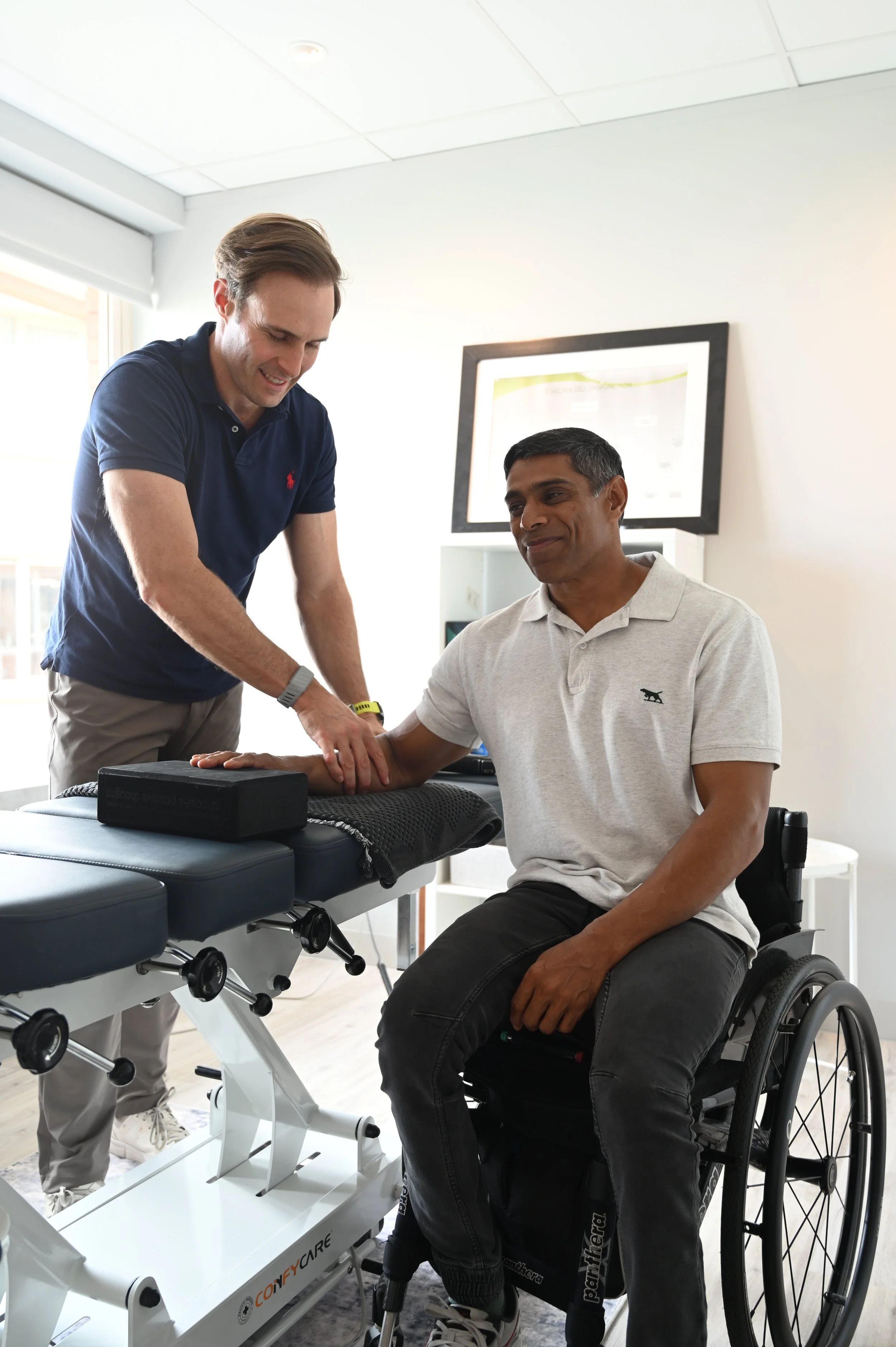 Alternative health with Dr Matt. Patient treatment.