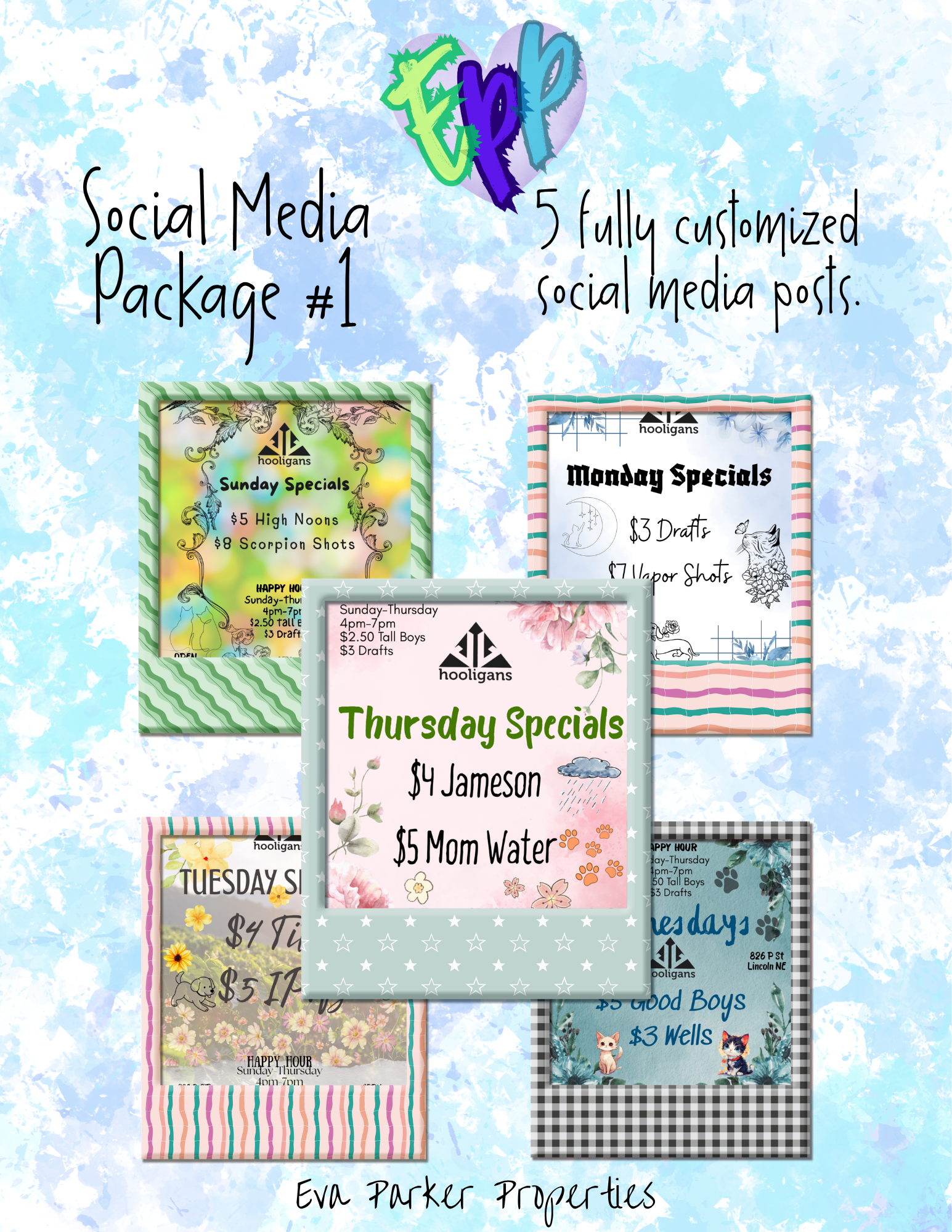 Social Media Content - 5 Post Pack