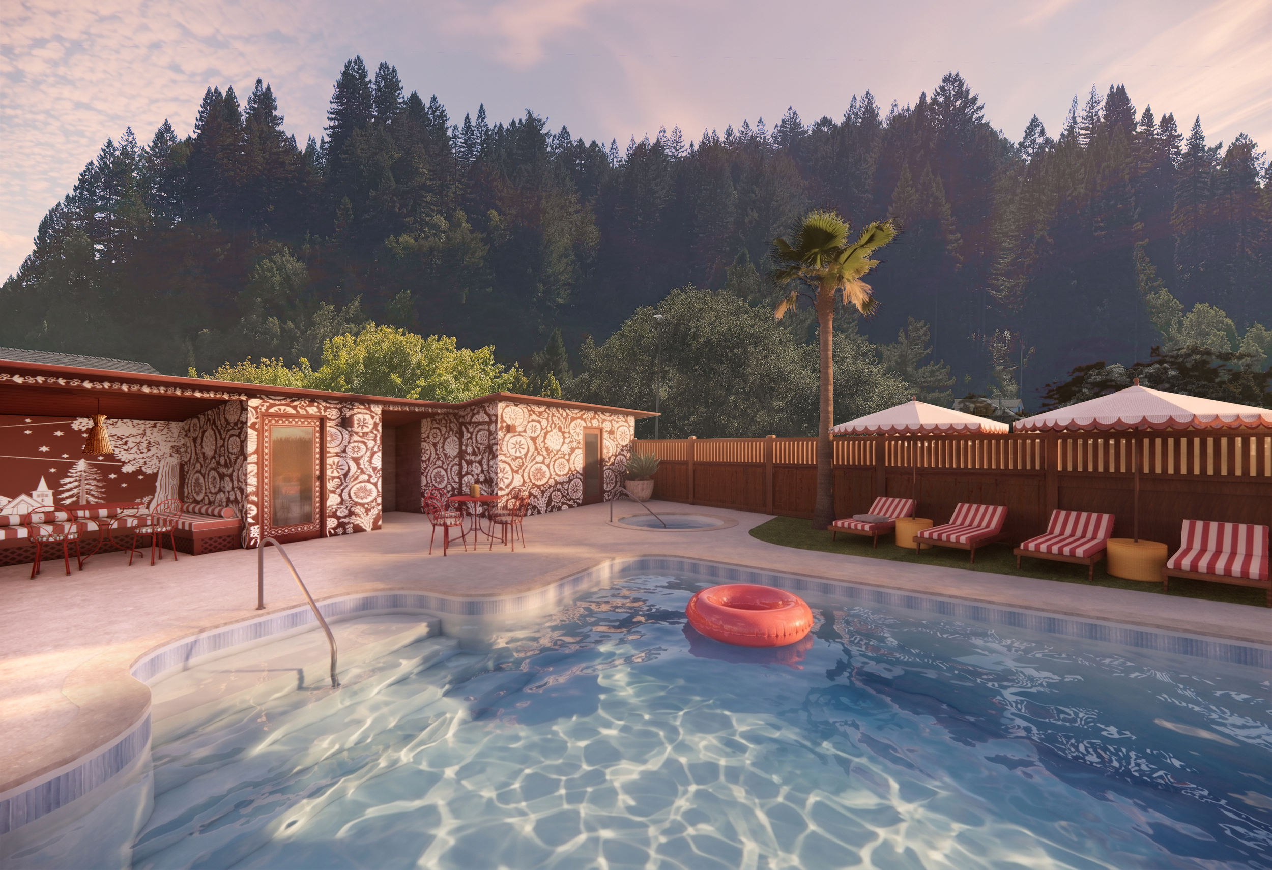 Pool, Jacuzzi, and Sauna - all within a stone's throw