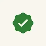 green icon of a checkmark inside a circular badge