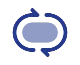 A stylized blue and black camera icon.