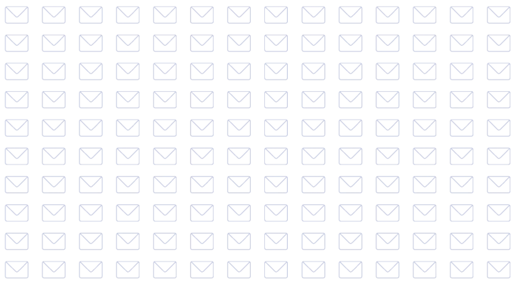A pattern of blue outlined envelope icons arranged in horizontal rows.