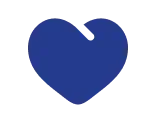 A blue heart shape on a light background.