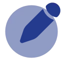A blue icon of a camera.