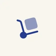 blue icon of a delivery cart