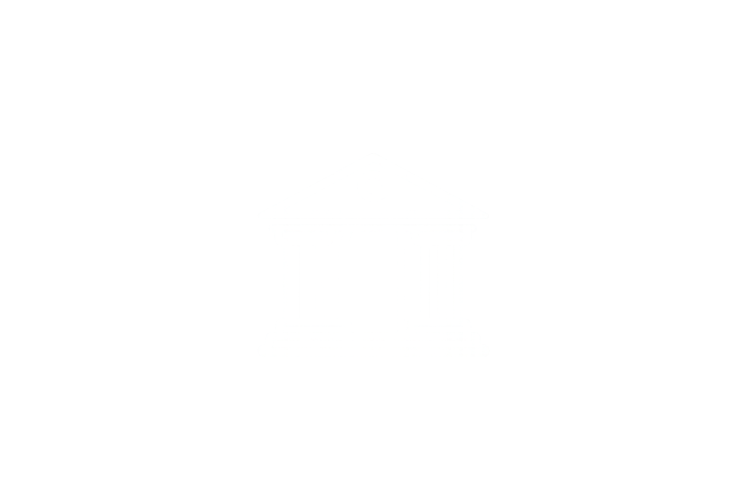 Icon of a classical building with columns and a triangular pediment.