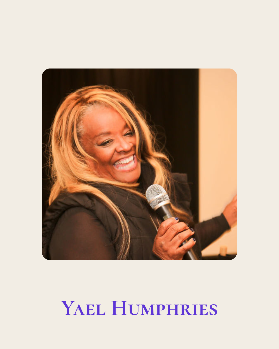 Yael Humphries, co-founder of the G.L.E.W. Foundation, smiling.