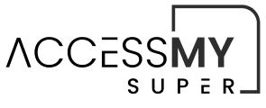 Access My Super logo in black text with a cornered document icon
