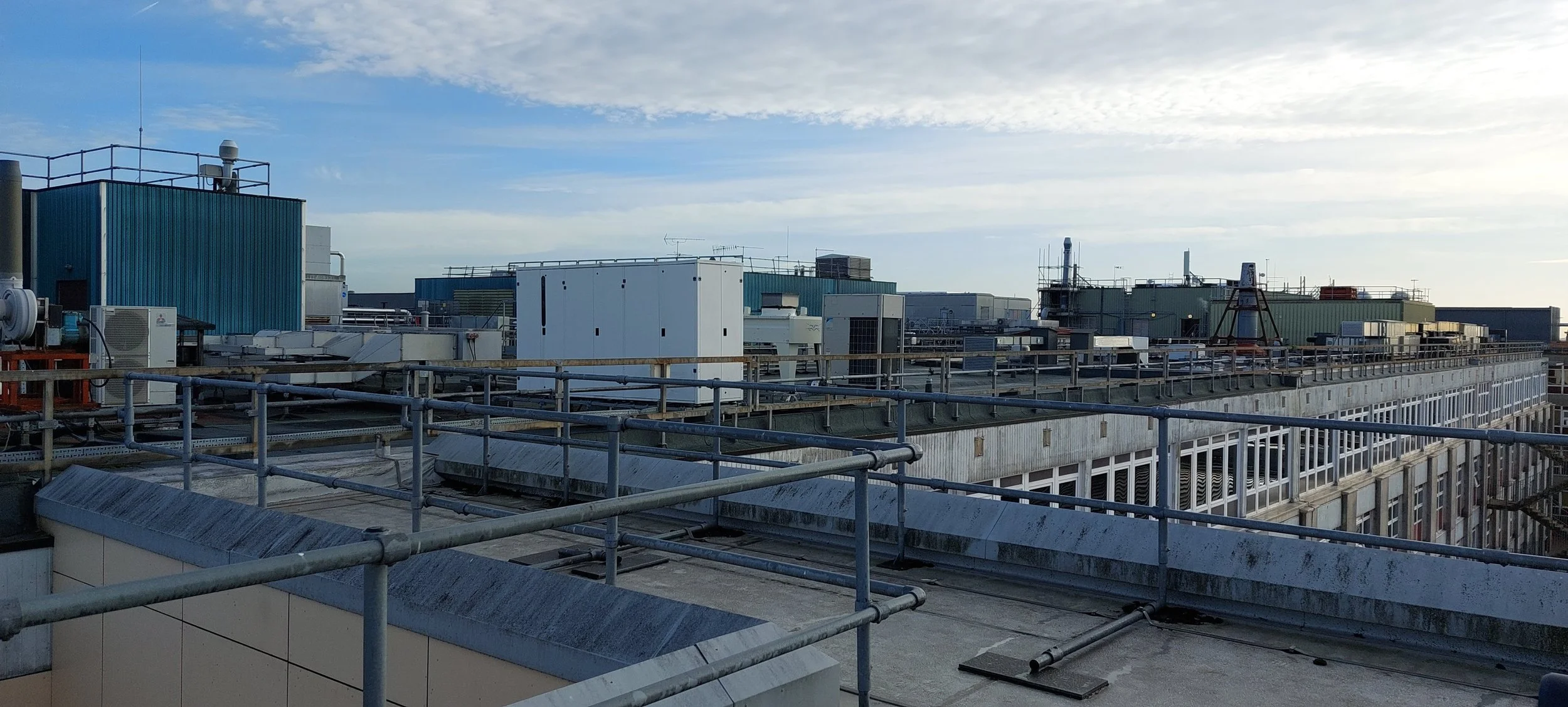 Rooftop HVAC plant surveyed by Salvis during a mechanical condition survey at Southampton General Hospitial