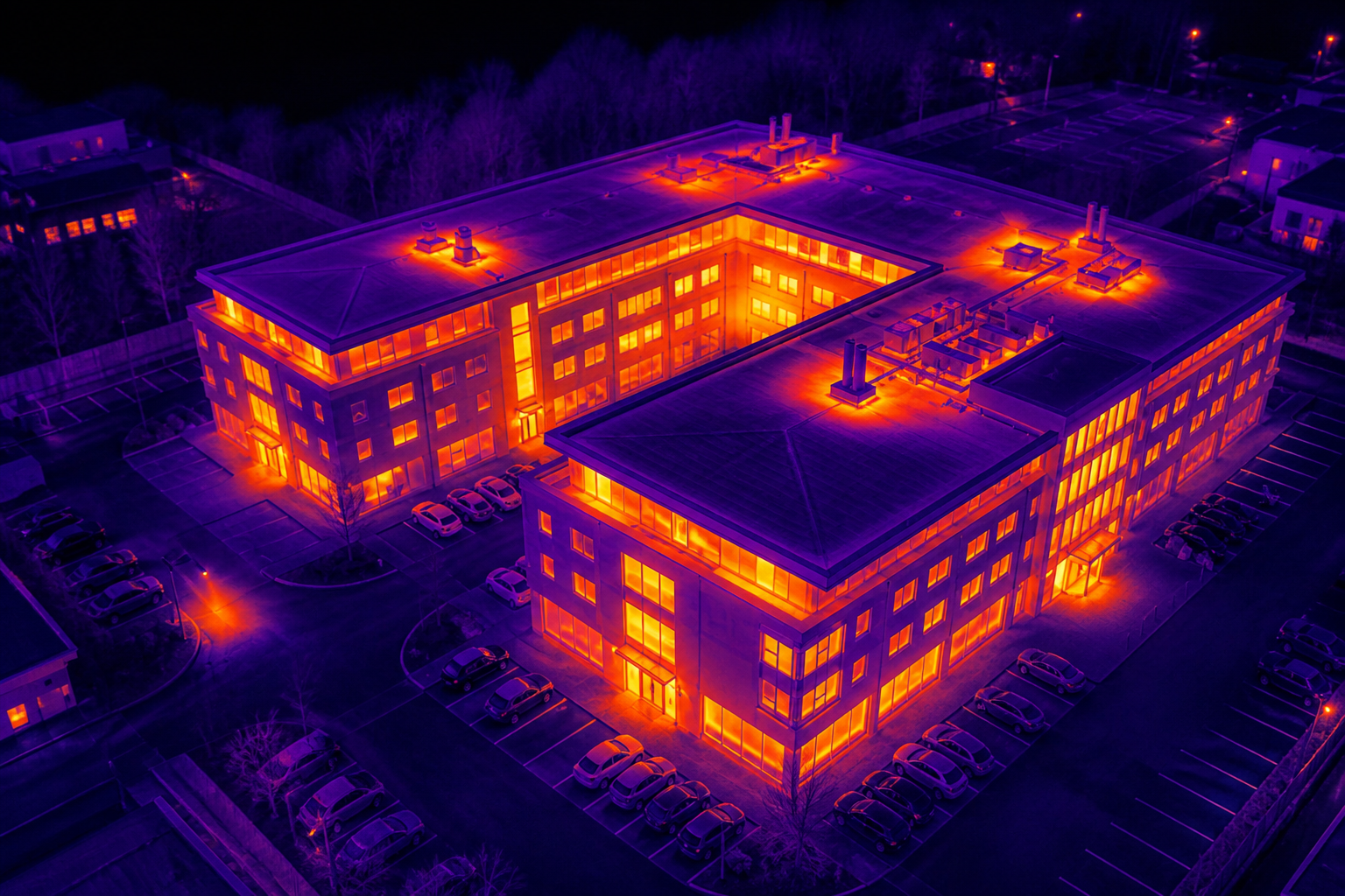 Thermal imaging survey of a commercial building