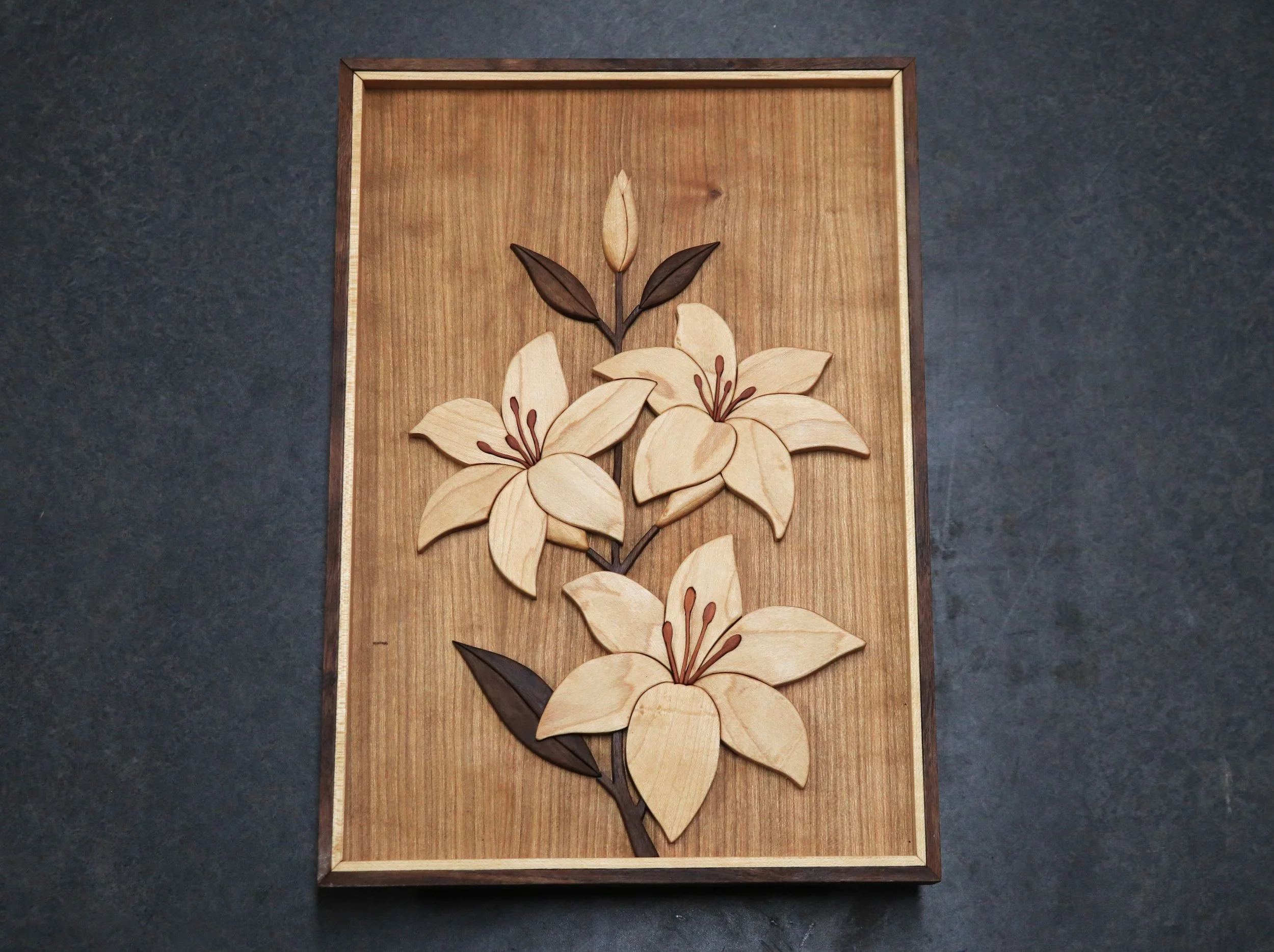 Lily Flower | Intarsia Art