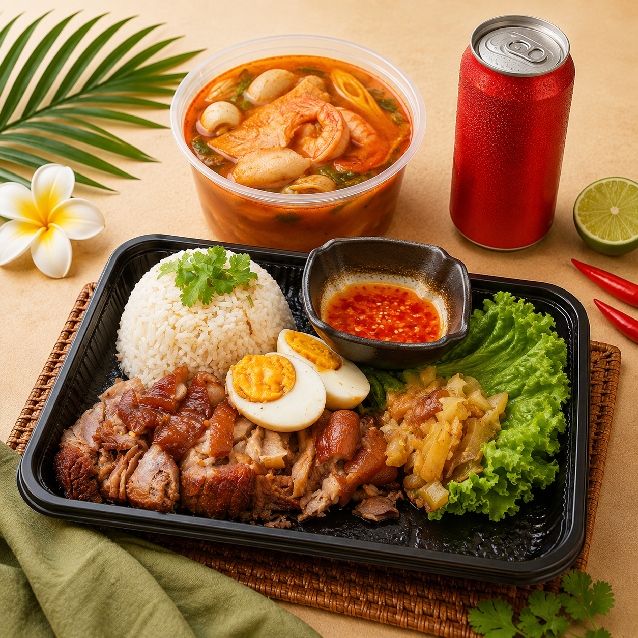 Pork Leg Rice Thai Bento from JIAK THAI POH in Singapore.