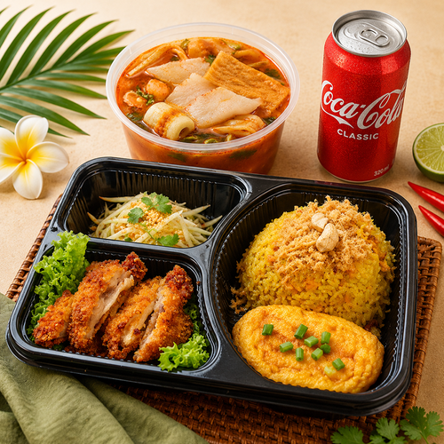 Crispy Chicken Cutlet with Pineapple Fried Rice Thai Bento from JIAK THAI POH in Singapore.