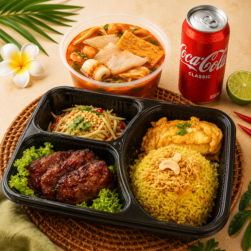 Moo Ping with Pineapple Fried Rice Thai Bento from JIAK THAI POH in Singapore.