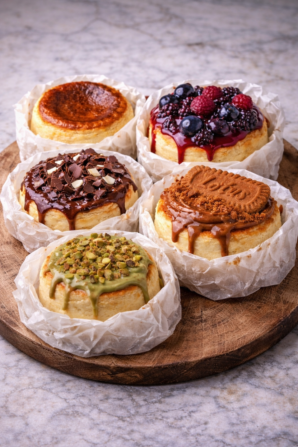 Mini Basque cheesecakes