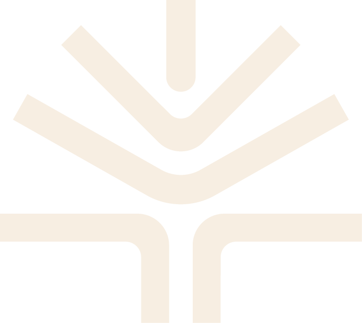 Un logo stylisé avec quatre lignes blanches, deux étant en forme de V inversés et deux en lignes courbes, sur un fond noir.