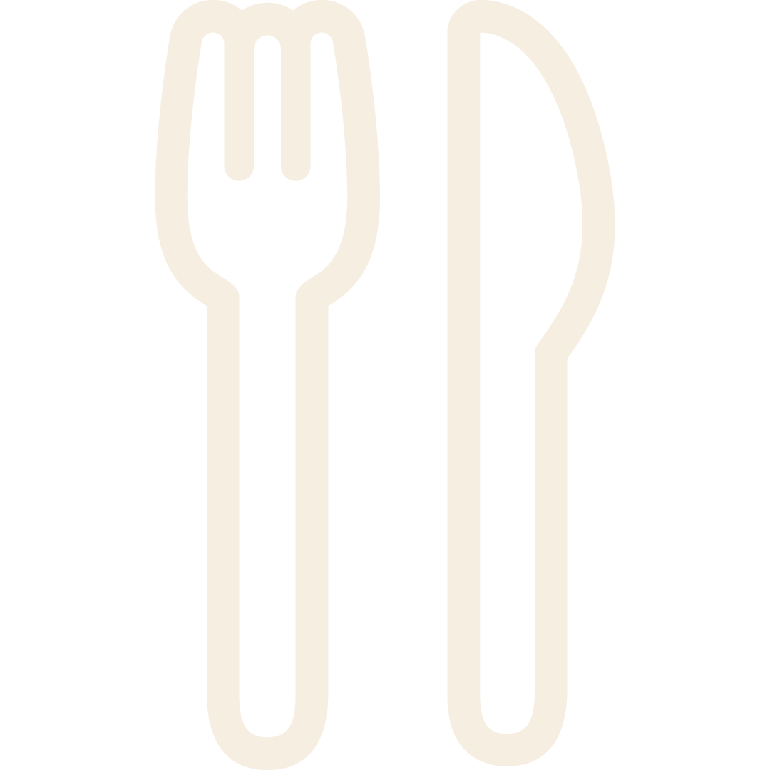Icône représentant une fourchette et un couteau.
