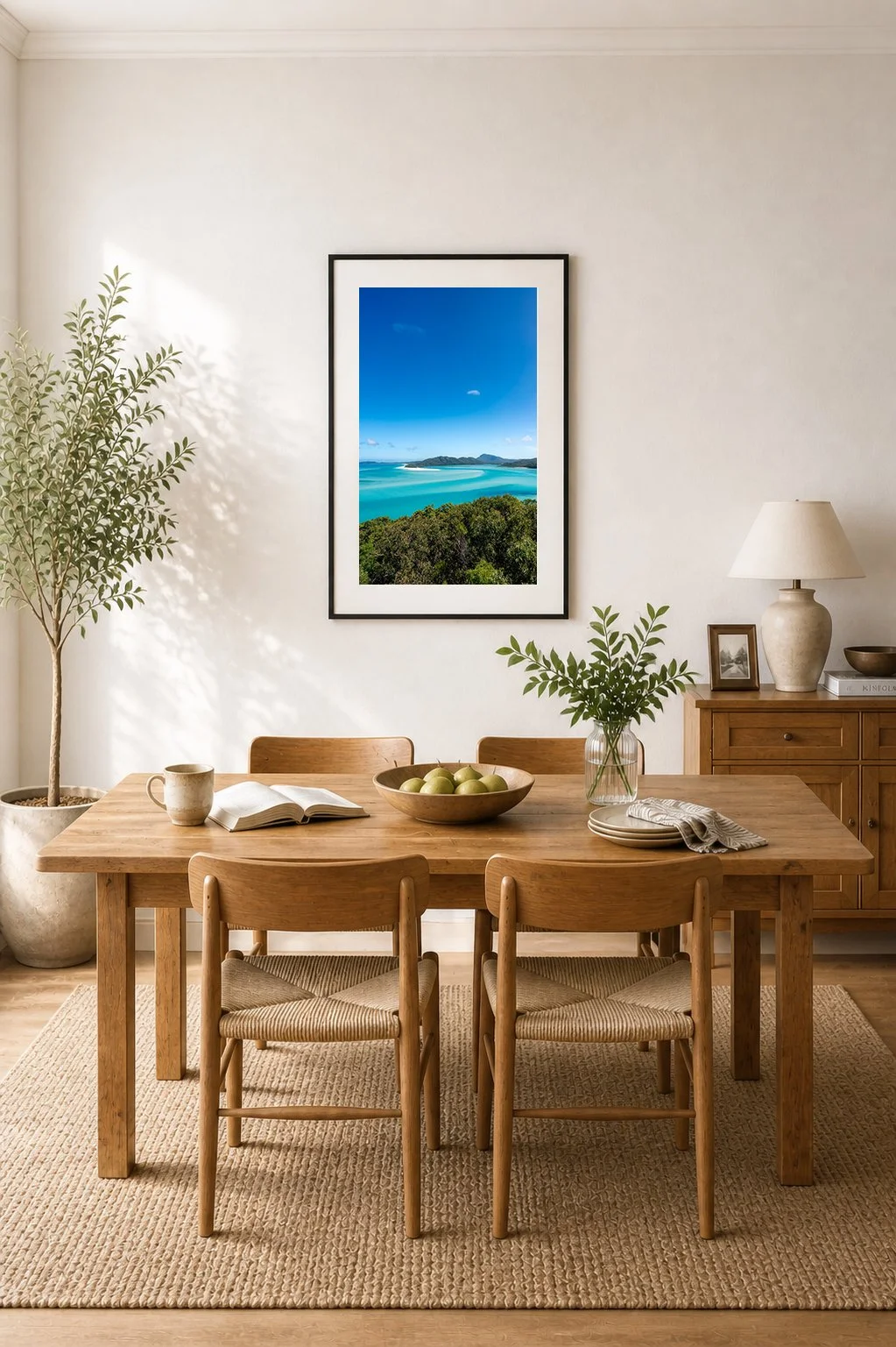 erial view of Whitehaven Beach, Whitsundays, Queensland — framed fine art print