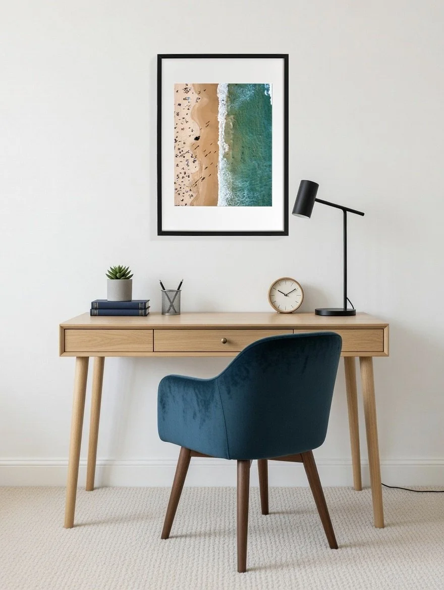 Aerial view of Bondi Beach at golden hour, Sydney — fine art framed print