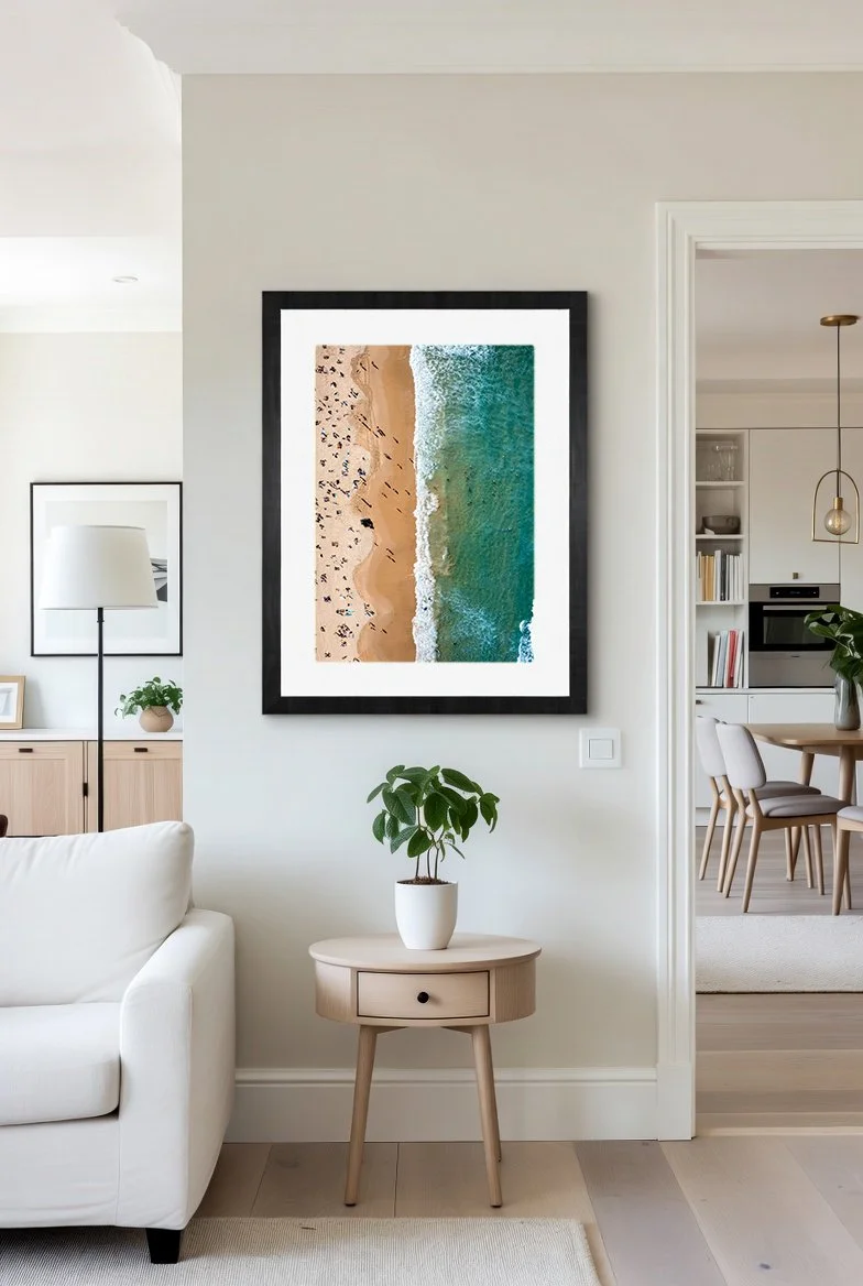Aerial view of Bondi Beach at golden hour, Sydney — fine art framed print
