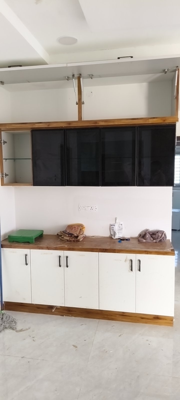 Custom sliding wardrobe design with premium laminates in Sri Nagar Colony Khammam.