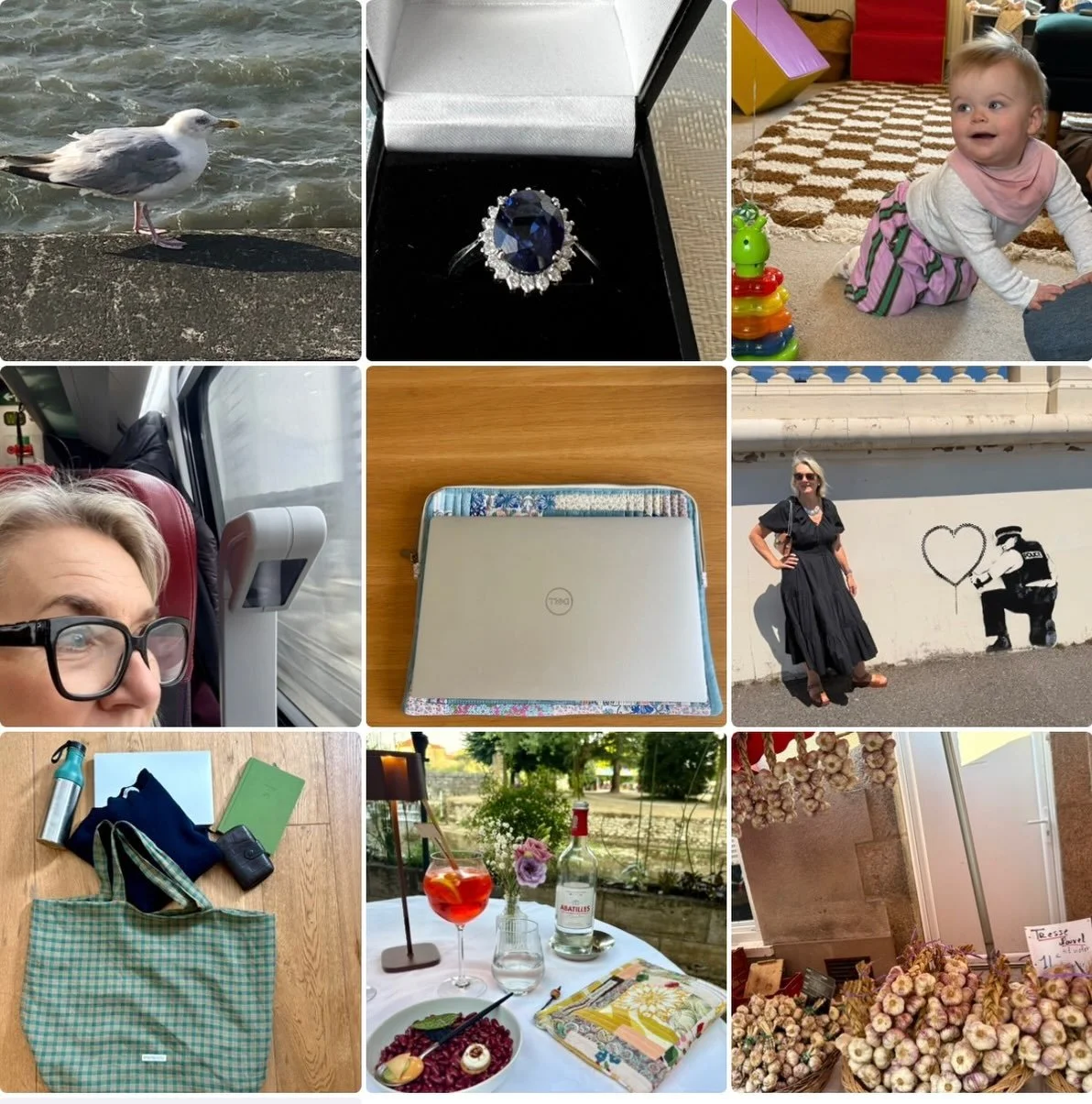 I should be asleep but decided to get into the #fjnine_g and the #fjnine game.  Thanks to @derrick.armitage and @flots_n_jets  My G Grid shows my photos of a Gull, a Gem 💎, Giggles 🤭, Glasses 🤓, Gadget, Graffiti, Green (bag, bits and pieces), Grub