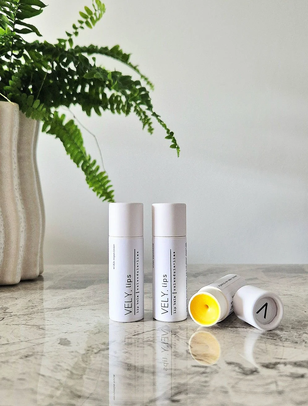 Natural Vegan Lip Balm with Calendula Extract and Lime