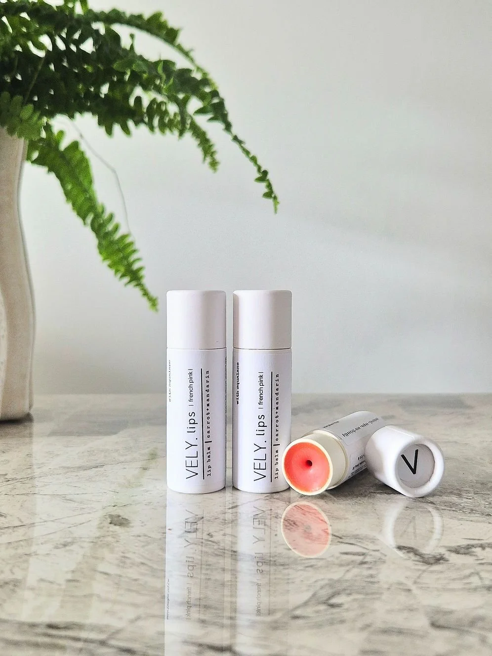 Natural Vegan Lip Balm "French Pink" with Squalene