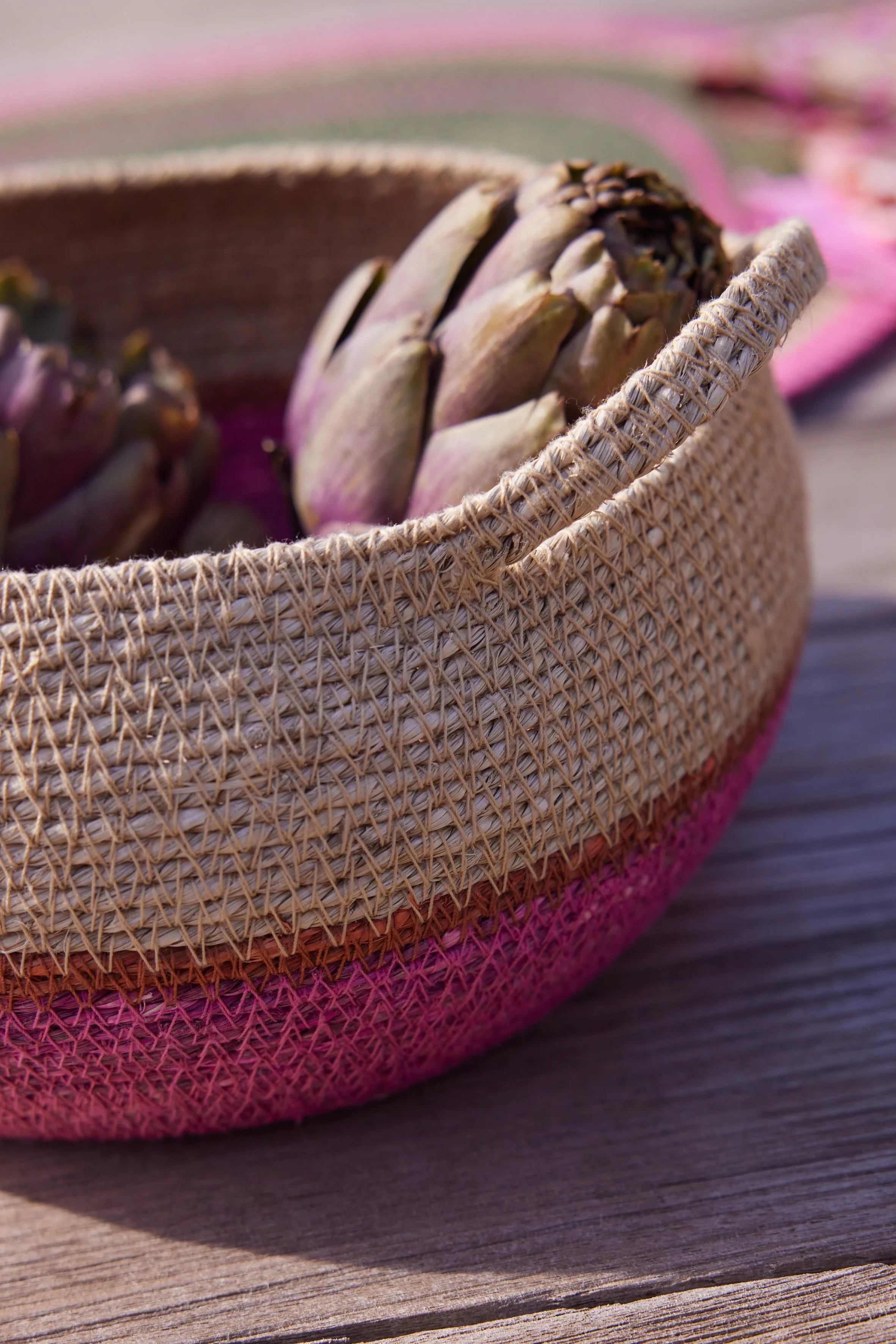 Basket - Rose Stripe